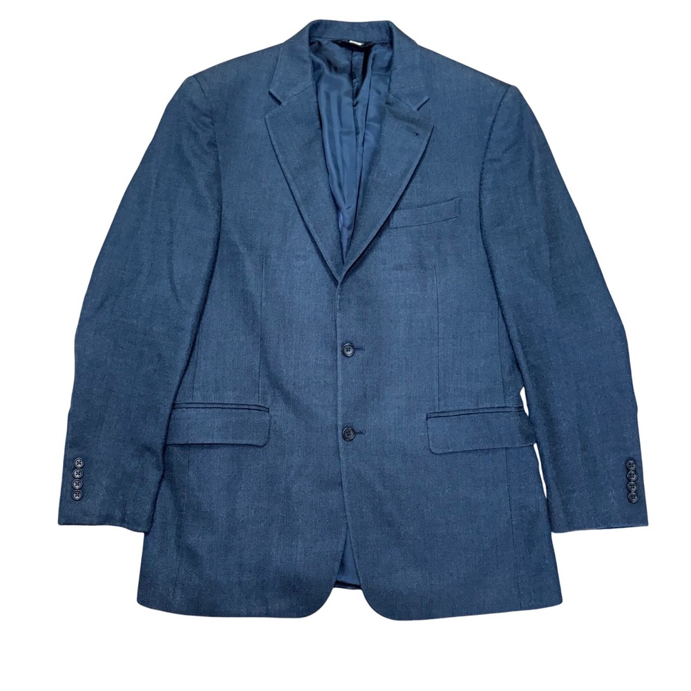 Jos A Bank Signature Collection Blue Silk Wool Blazer Sport Coat 42L Tailored